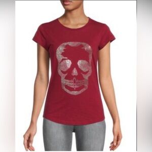 Zadig & Voltaire Silver Skull T Shirt